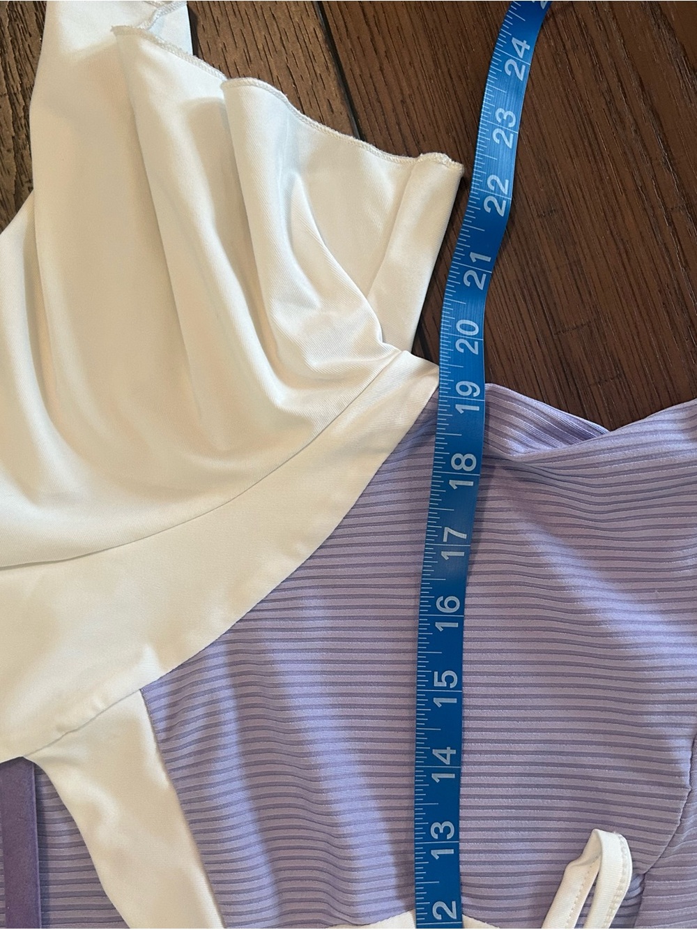 Rosegal Lavender and Cream Striped Top with Velour Accent, Romantic Retro Sz L - Picture 9 of 10